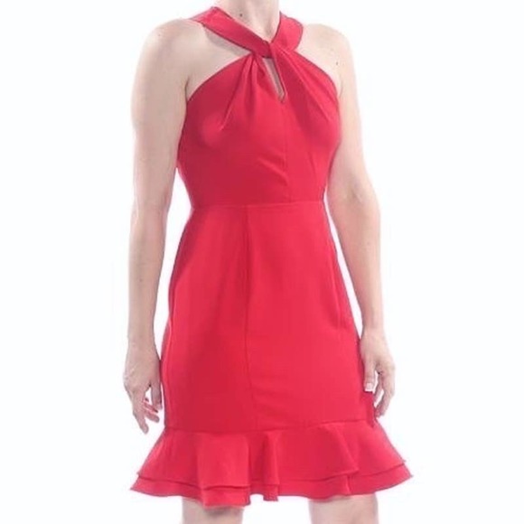 19 Cooper Dresses & Skirts - 19 COOPER Womens Red Heather Sleeveless Grecian Neckline dress - Large